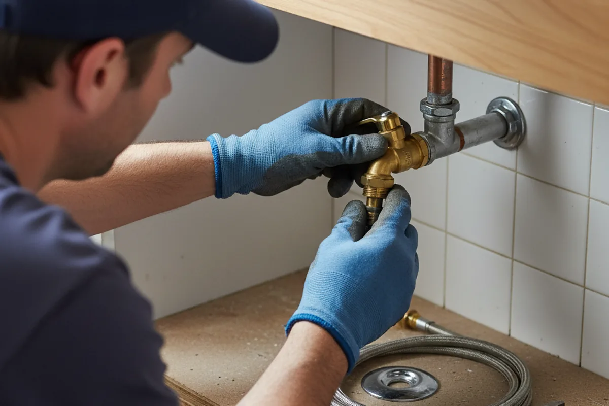 Shutoff valve and fitting work during Burst Pipe Repair in Fort Calhoun